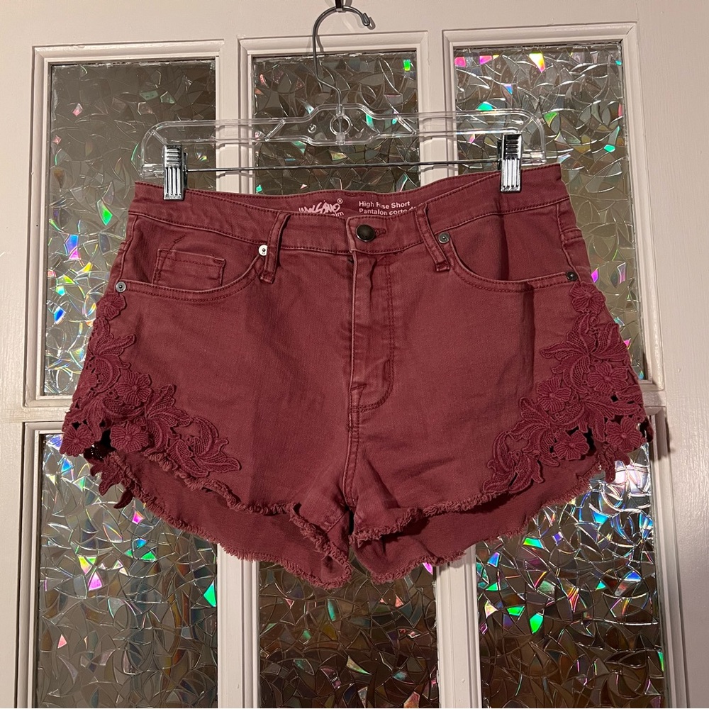 Mossimo Floral Jean Embroidered Shorts